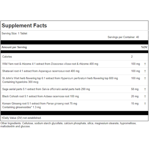 Standard Process MediHerb Wild Yam Complex 40 Integrative Wellness