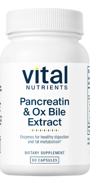 Vital Nutrients Pancreatin & Ox Bile Extract #60