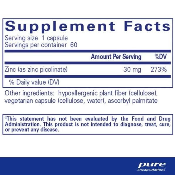 Pure Encapsulations Zinc 30 #60